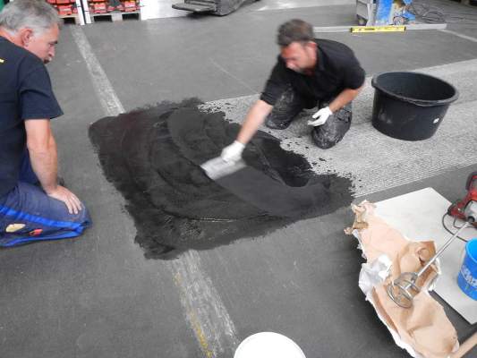 Repairing concrete floors and asphalt