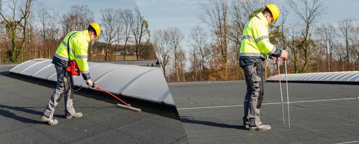 Preventive checks for water seals on flat roofs