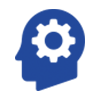 Icon with gear inside human head